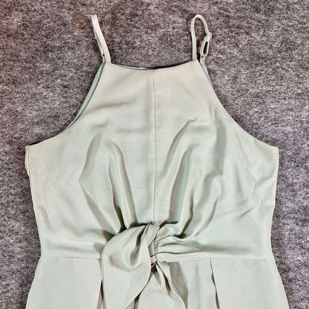 She + Sky Romper Womens Medium Sage Green Tie Front Preppy Romantic Boho Shorts - Picture 3 of 11